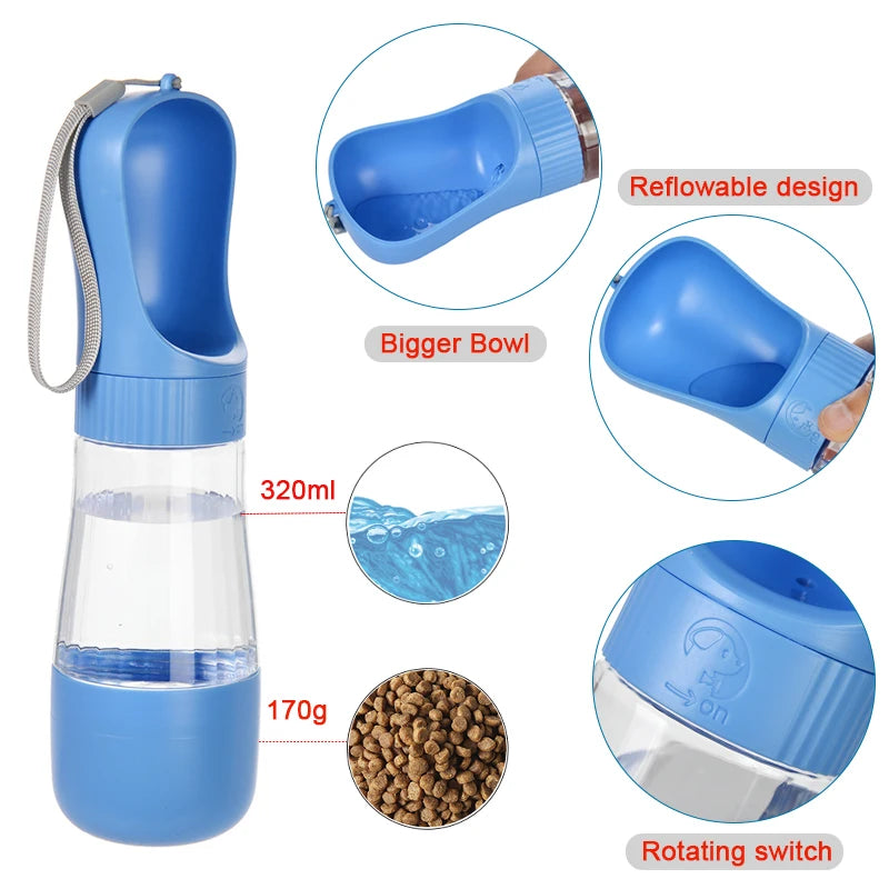 Bouteille d’eau portable 2 en 1 pour chien