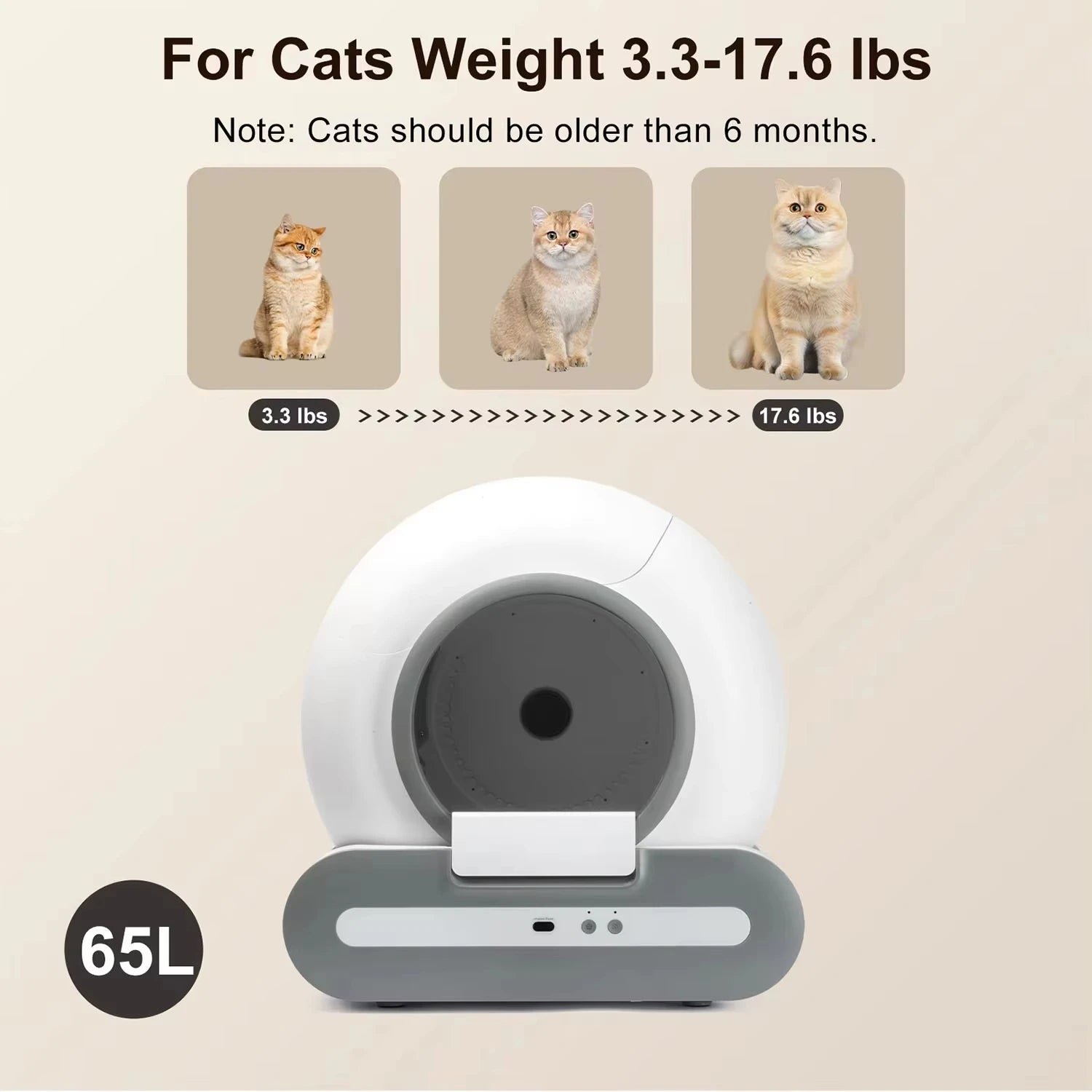 Bac à litière autonettoyant pour chat